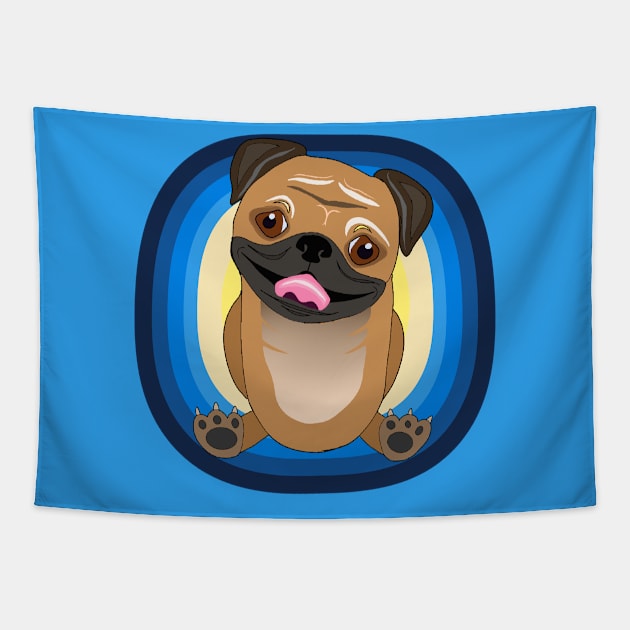 Cute baby pug Tapestry by chrstdnl