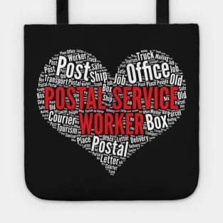 Postal service worker Heart Shape Word Post Office design Tote