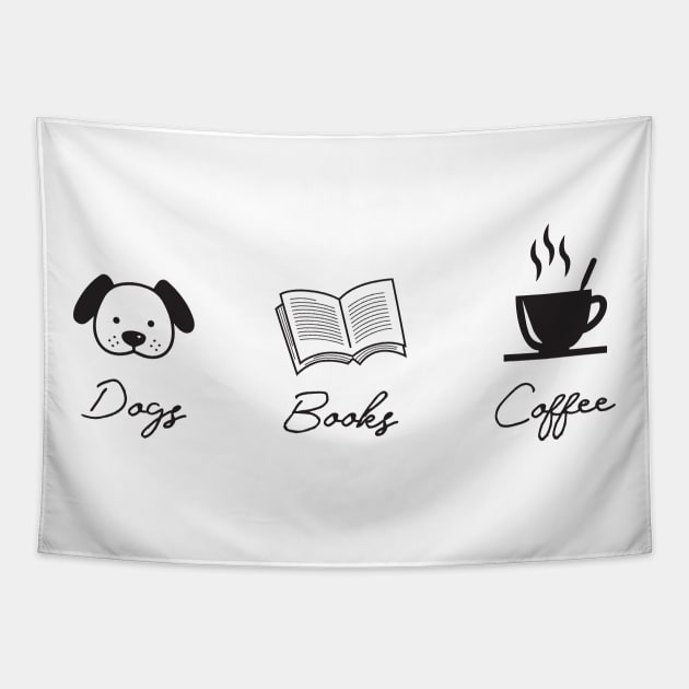 Dogs Books Coffee Tapestry by younes.zahrane