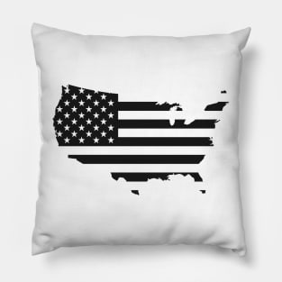 USA Flag - Black Pillow