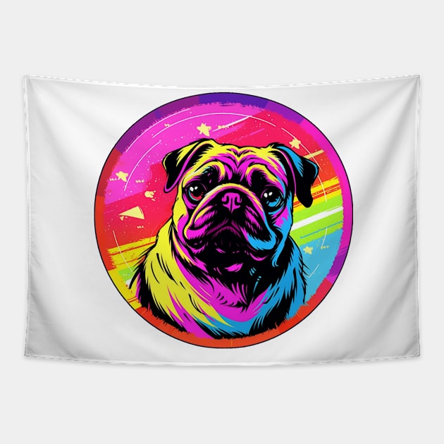 Pug Dog Pop Art Tapestry by Underground Cargo