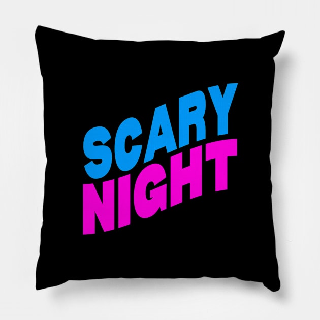 Scary night Pillow by Evergreen Tee