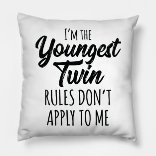 Siblings Youngest Twin Birthday Funny Twins Matching Pillow