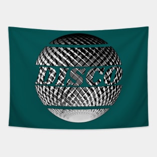 Disco ball in silver with the inscription "Disco" Tapestry