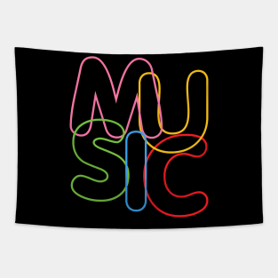 Modern LGBTQ Color MUSIC Typography for musicians Tapestry