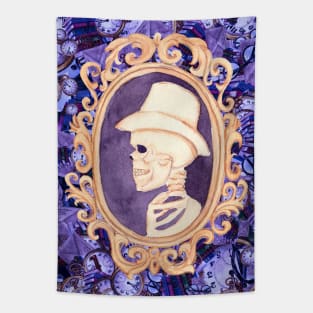 Time of Death Victorian Skull Tapestry