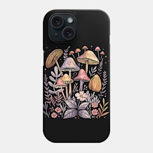 Botanical Cute Mushrooms And Flowers Garden Mycology Phone Case