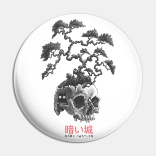 White Skull Bonsai Tree Pin