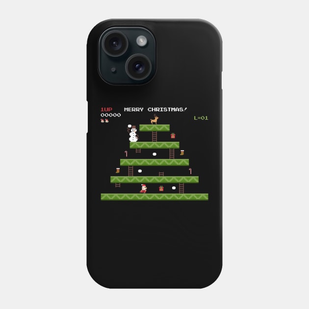 merry christmas retro pixel video game Phone Case by walterorlandi