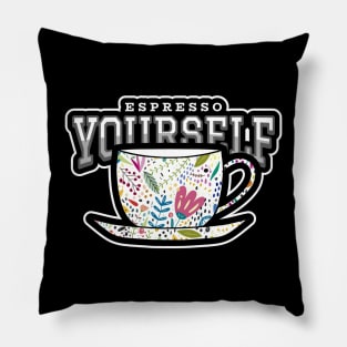 PUNNY Coffee Espresso Yourself Coffee Pun Pillow