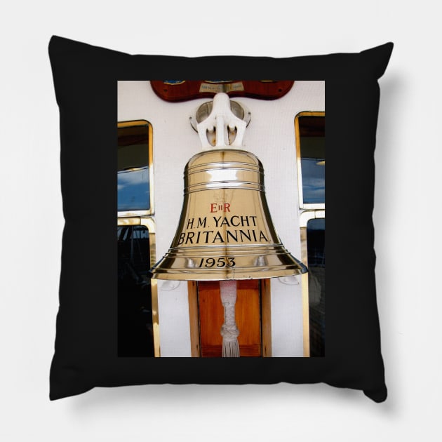 Ship's Bell, Royal Yacht Britannia Pillow by robsteadman