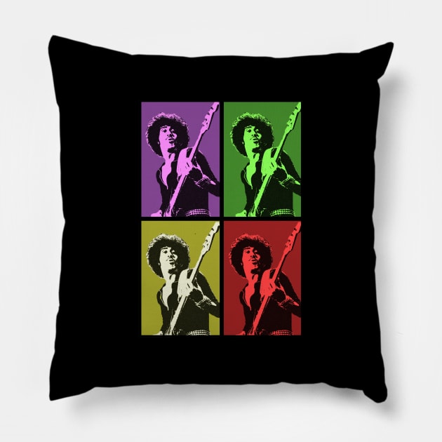 Phil Lynott Thin Lizzy Pop Art Pillow by raiseastorm