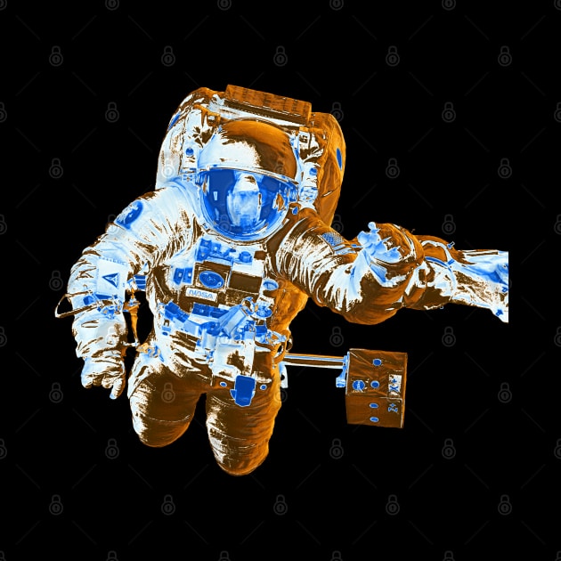 NASA Astronaut in Gold, White and Blue Colors by The Black Panther