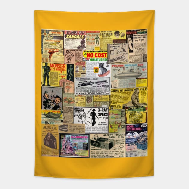 COMIC BOOK GIMMICK ADS Tapestry by CS77