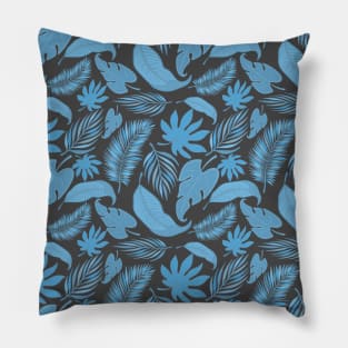 Blue Leaf Pattern Pillow