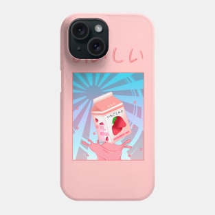 Kawaii Strawberry Milk Rising Sun Decora Phone Case