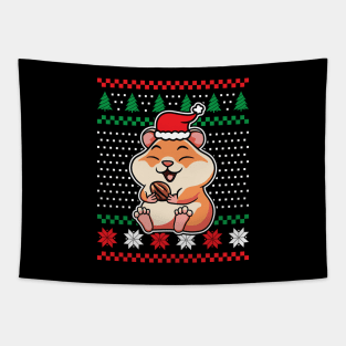 Ugly Christmas Sweaters Cute Hamster Tapestry