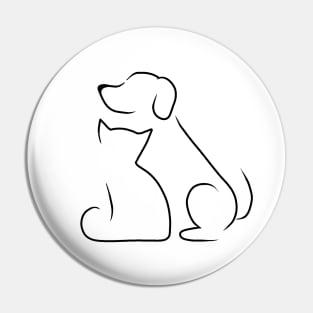 Cat and Dog Pin