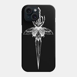 Dagger and Beetle (white version) Phone Case