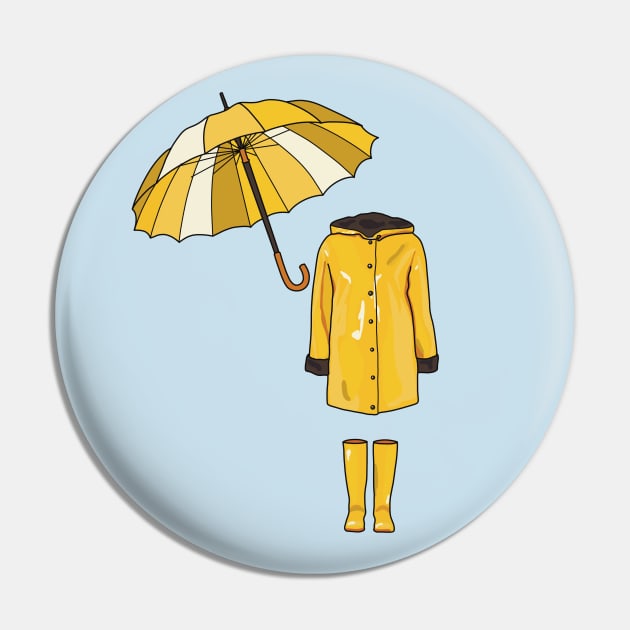 Yellow raincoat with yellow wellington boots and yellow multi toned umbrella. Cute fashion statement ready for the rain. Pin by Fruit Tee