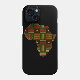 Africa Map Green, West African Ankara, Kente Phone Case