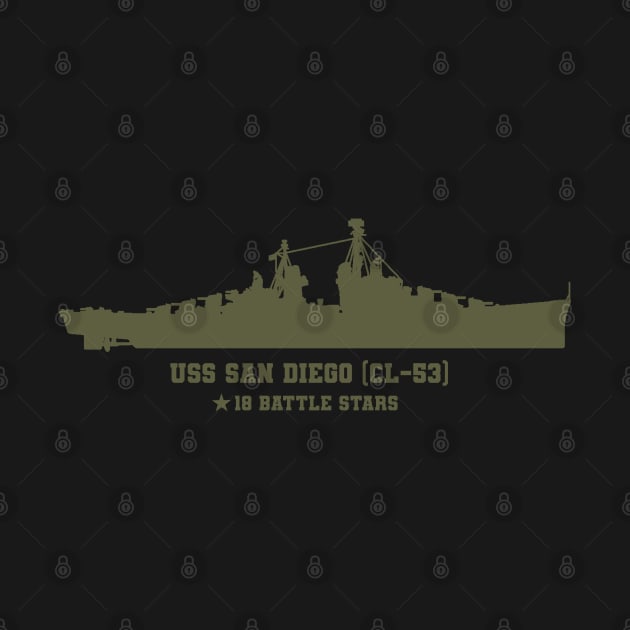 USS San Diego (CL-53) - US Naval Vessel by Distant War