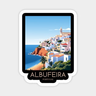 A Pop Art Travel Print of Albufeira - Portugal Magnet