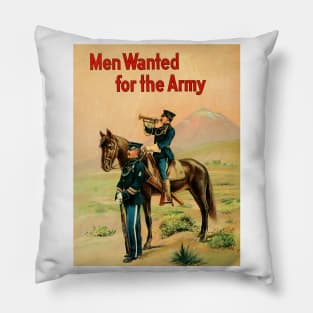 Men Wanted for the Army - Cavalry - Vintage Recruiting Poster Pillow