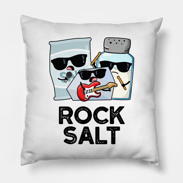 Rock Salt Funny Condiment Music Pun Pillow by punnybone