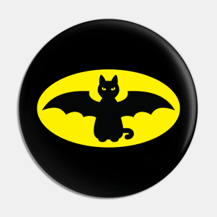 BLACK BAT CAT WITH BAT WINGS Pin