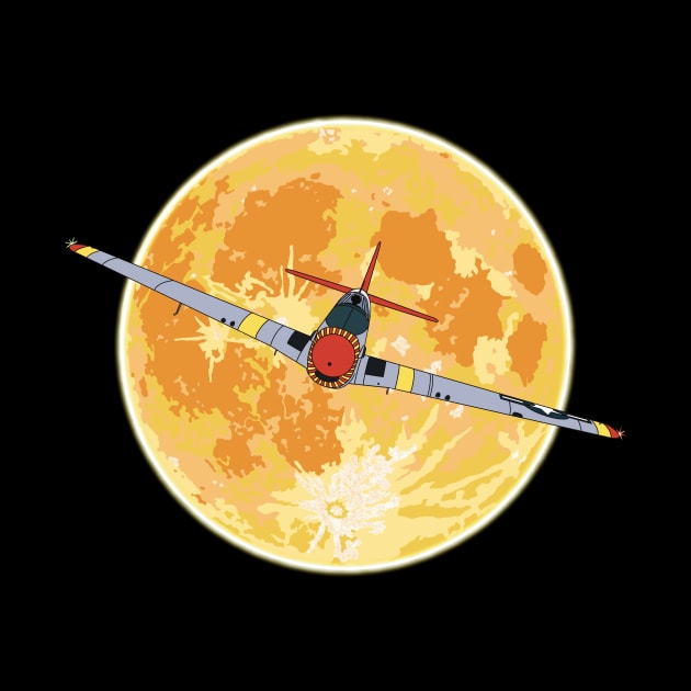 P-51 Mustang Full Moon by Kassi Skye