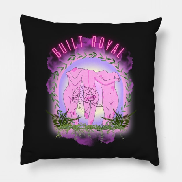 Built Royal y2k vaporwave vibe Pillow by VantaTheArtist