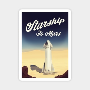 Starship To Mars Magnet