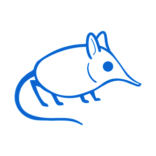 Elephant shrew minimalist design in blue ink T-Shirt