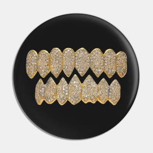 MADNESS || GOLD DIAMOND SHARK JAW TEETH GRILLZ Pin