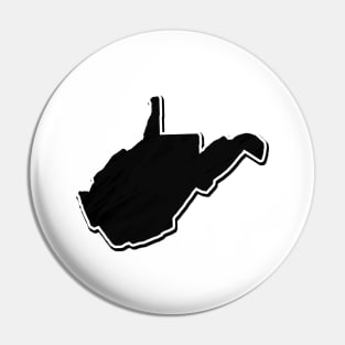 Black West Virginia Outline Pin