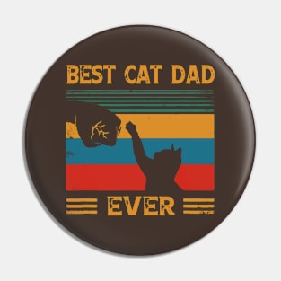 Vintage Best Cat Dad Ever Pin