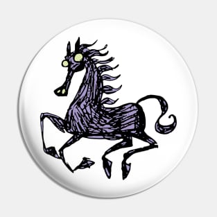 simple stylization of a Celtic black horse Pin