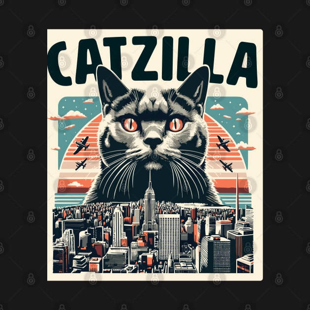 Catzilla Funny Cat Kitten Design by rhazi mode plagget