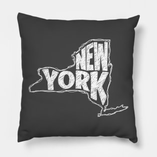 New York (White Graphic) Pillow