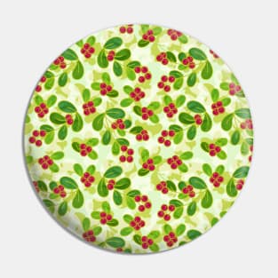 Cranberry Fruit Pattern on Green Pin