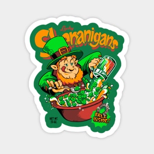 Shenanigans Lucky Leprechaun Retro Cereal Box St. Patrick's Day Magnet