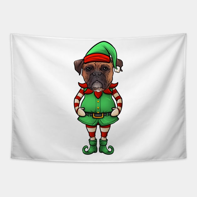 Boxer Christmas Elf Tapestry by whyitsme