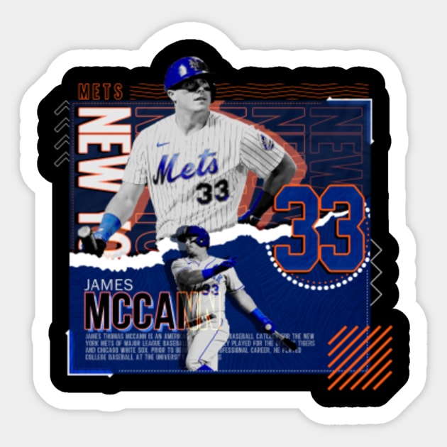 James McCann Baseball Paper Poster Mets - James Mccann - Sticker