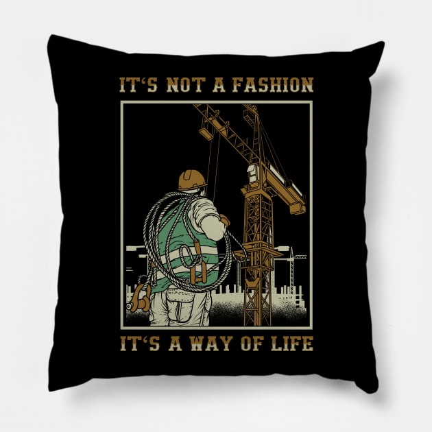 Operator Tower Cranes Pillow by damnoverload