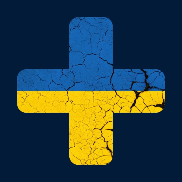 Cross of Ukraine, Vintage Ukraine flag by g14u