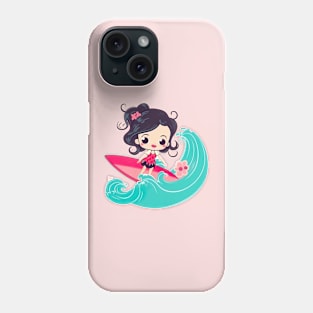 Surfing girl kawaii style Phone Case