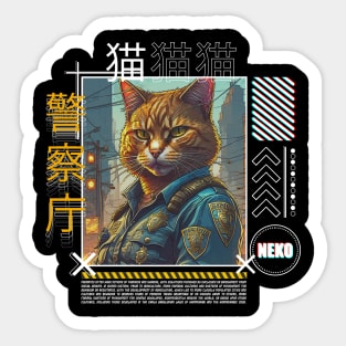 Officer police cat Sticker for Sale by AnimalArtPhotos in 2023