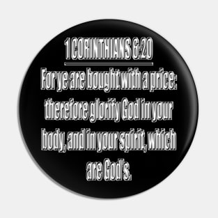 Bible Verse 1 Corinthians 6:20 Pin