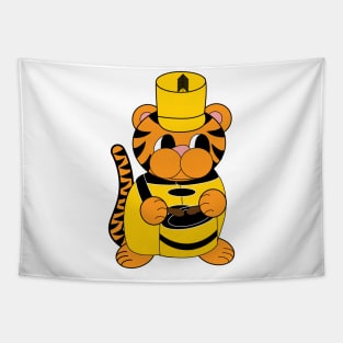 Marching Band Tiger Drum Yellow and Black Tapestry